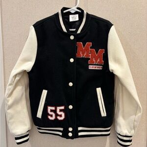 Disney Black and White Mickey Mouse Letterman Jacket